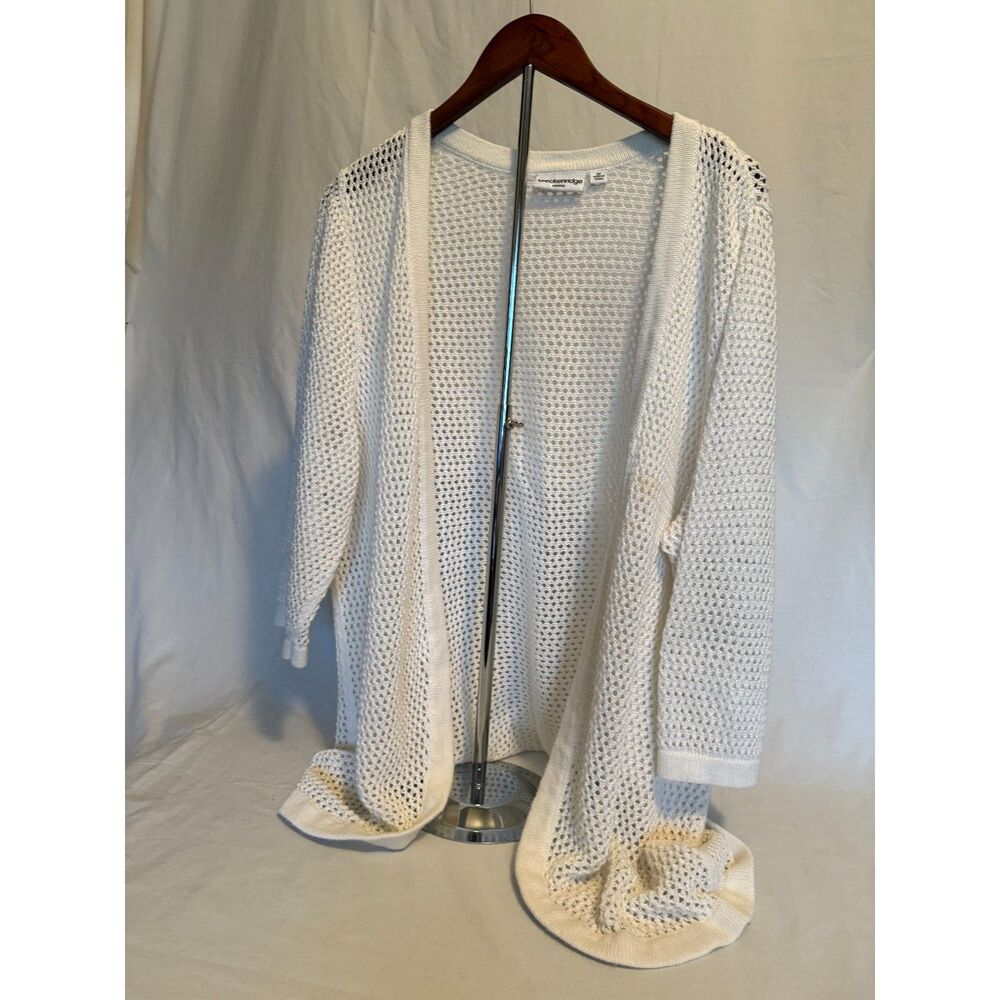 Breckenridge Womens Sz 3X open knit 3/4 sleeve cardigan for layering